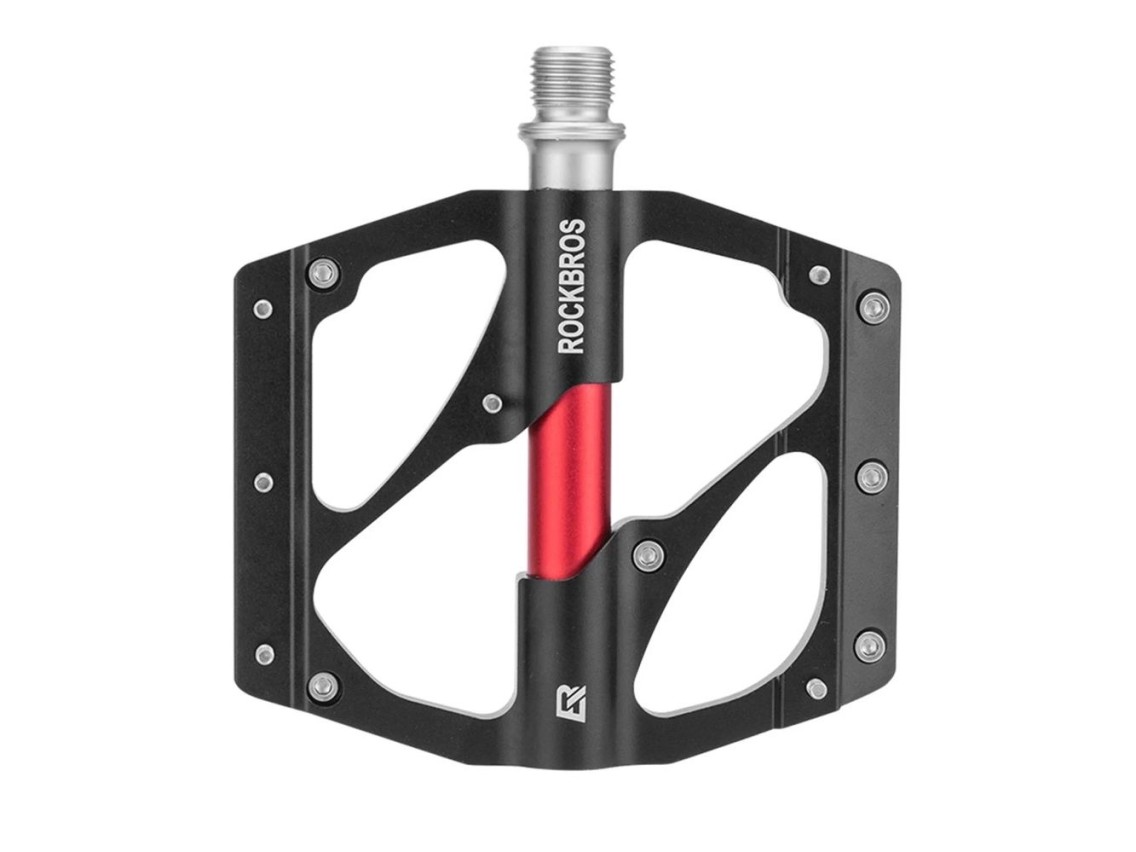 Pedais de plataforma Rockbros 2020-12BBK em alum�nio para bicicleta - Preto