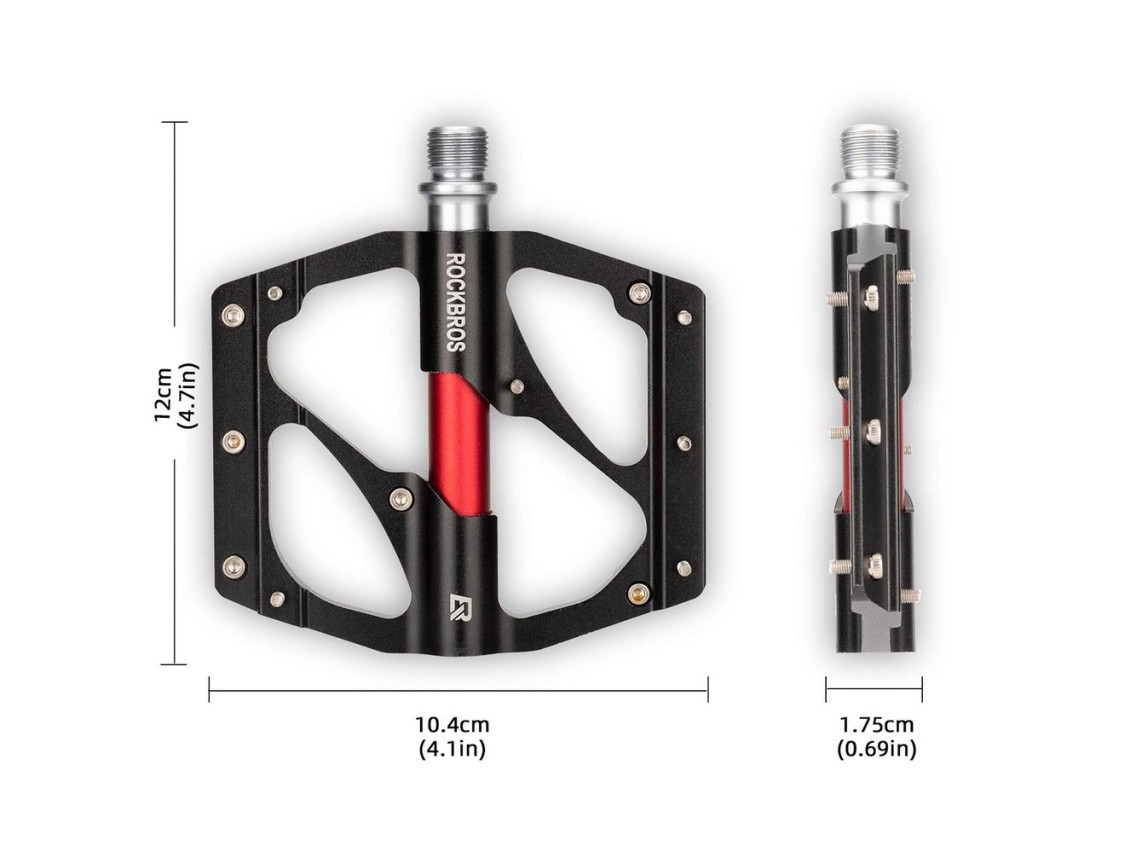Pedais de plataforma Rockbros 2020-12BBK em alum�nio para bicicleta - Preto