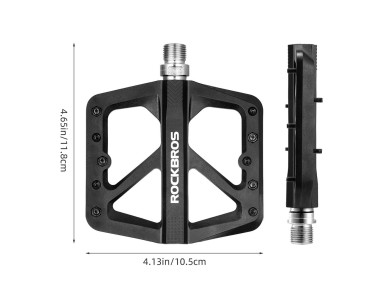 Pedais de bicicleta Rockbros M906 em nylon - Preto