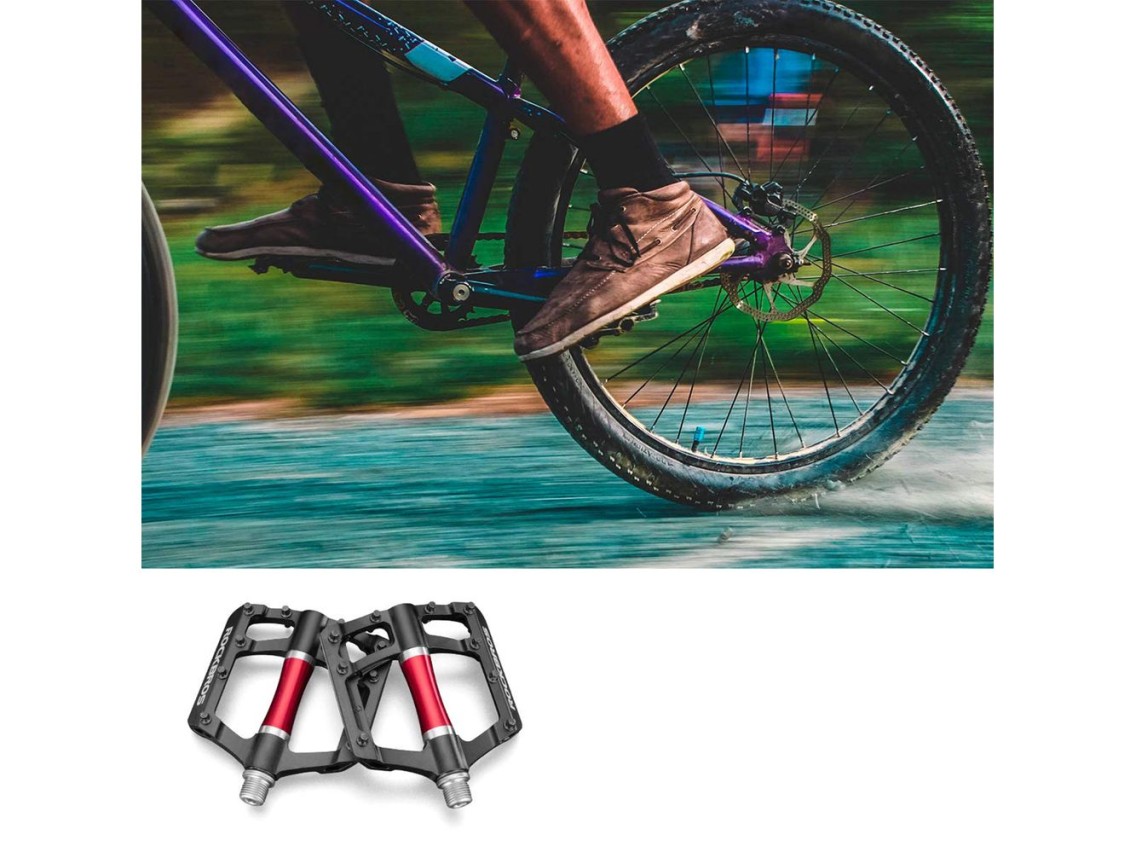 Rockbros 2020-12CBK Platform Aluminum Bicycle Pedals - Black