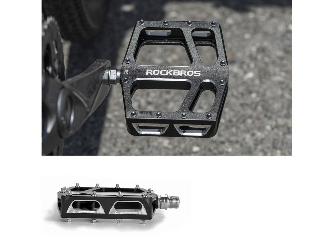 Pedales de bicicleta de plataforma ancha Rockbros K399-BK - Negros