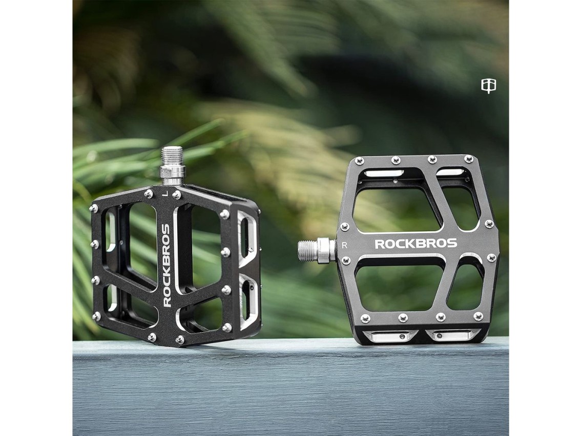Pedales de bicicleta de plataforma ancha Rockbros K399-BK - Negros