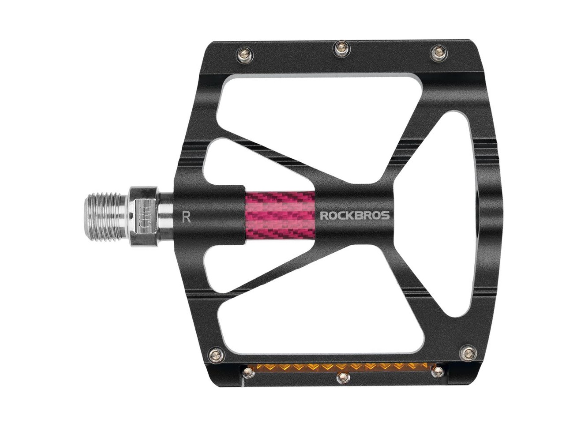 Rockbros K307PT Aluminum Reflective Platform Bicycle Pedals - Black