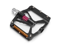 Pedales de plataforma reflectantes de aluminio Rockbros K307PT para bicicleta - Negro