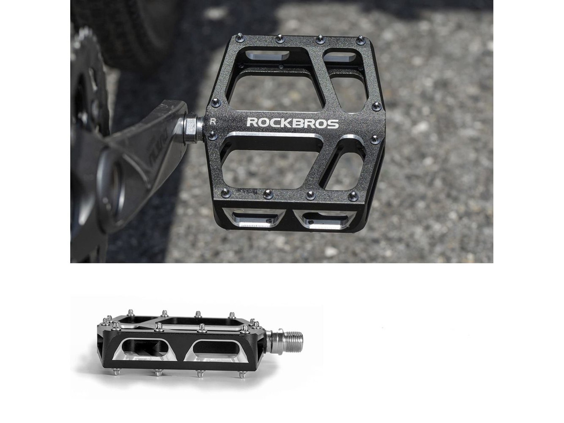 Rockbros K399-BK Wide Platform Bicycle Pedals - Black