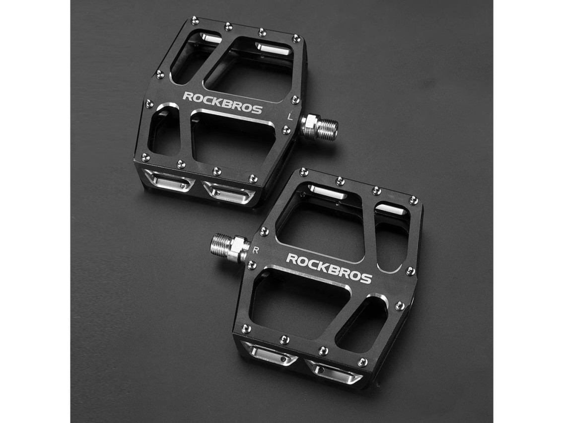 Pedales de bicicleta de plataforma ancha Rockbros K399-BK - Negros