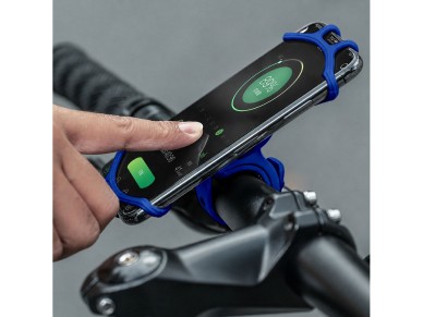 Rockbros LF436 Handlebar Clamp Phone Holder - Blue Rockbros LF436 Handlebar Clamp Phone Holder - Blue