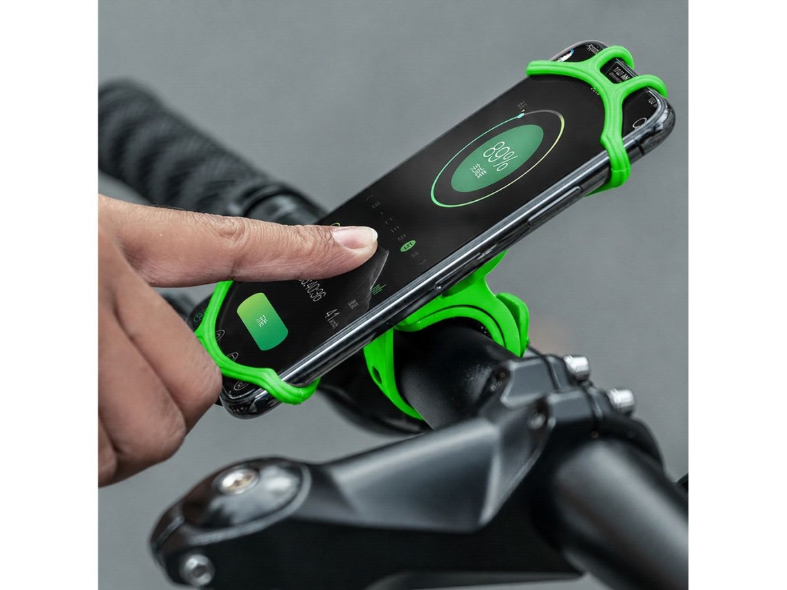 Suporte para celular com fixação no guidão Rockbros LF436 - Verde
