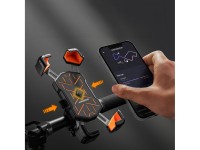 Suporte para celular Rockbros HW-117 com fixação no guidão - Preto e laranja Suporte para celular Rockbros HW-117 com fixação no guidão - Preto e laranja