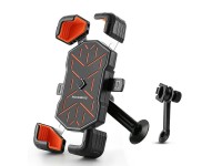 Suporte para celular Rockbros HW-117 com fixação no guidão - Preto e laranja Suporte para celular Rockbros HW-117 com fixação no guidão - Preto e laranja