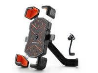 Suporte para celular Rockbros HW-117 com fixação no guidão - Preto e laranja Suporte para celular Rockbros HW-117 com fixação no guidão - Preto e laranja