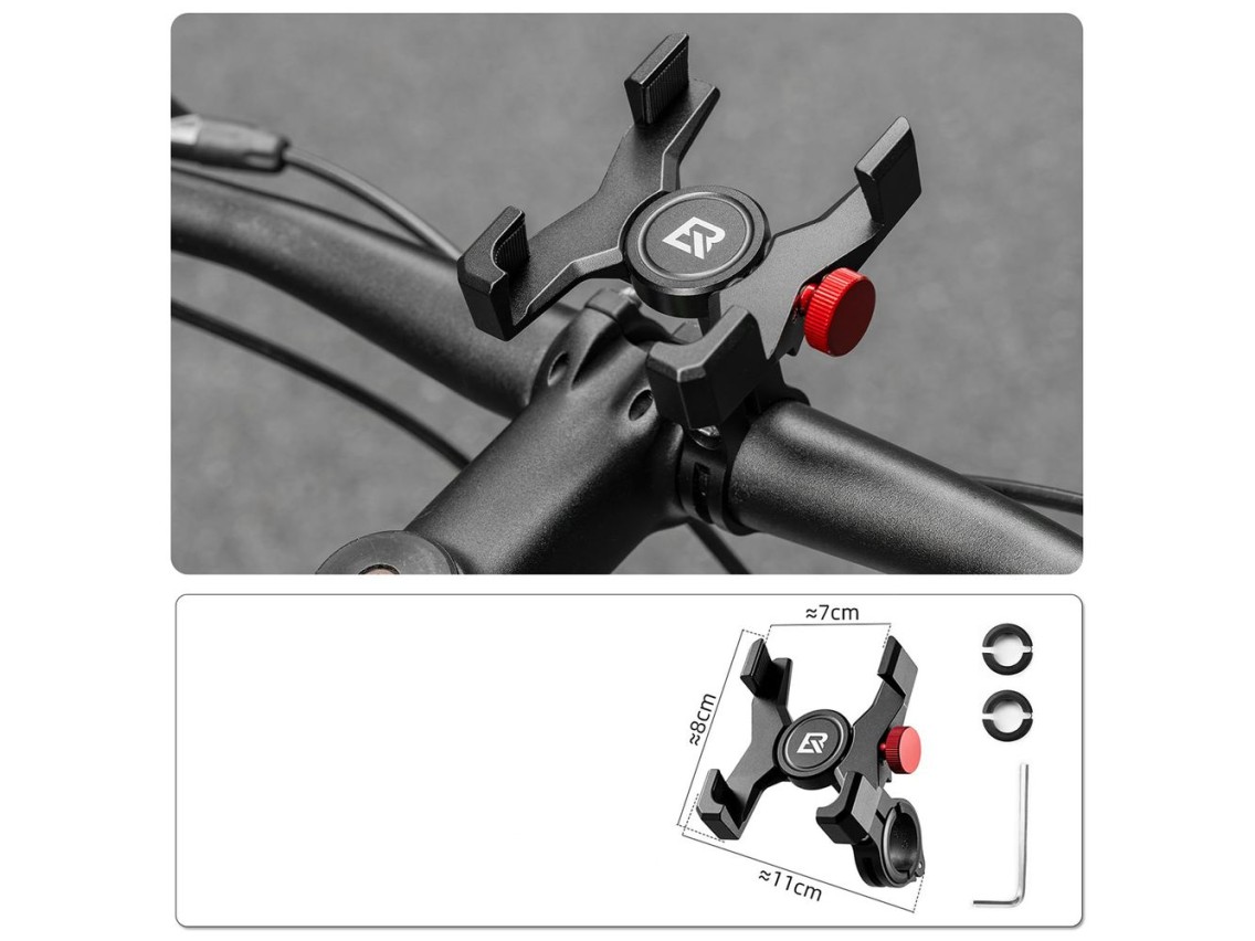 Rockbros 25210039001 Handlebar Clamp Phone Holder - Black