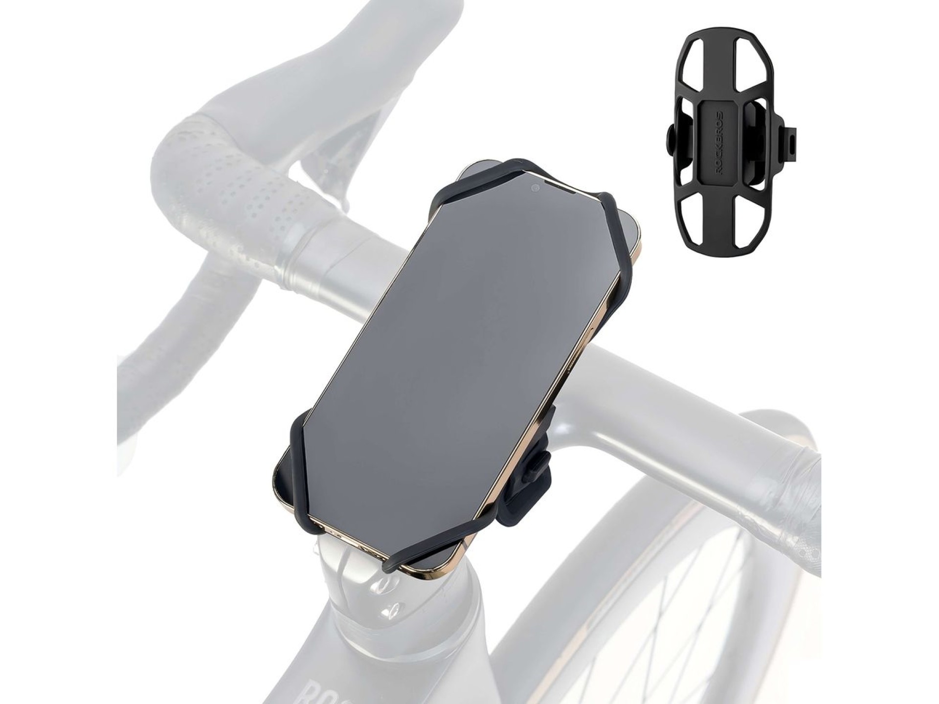 Suporte de celular com presilha de silicone Rockbros 250015001 - preto