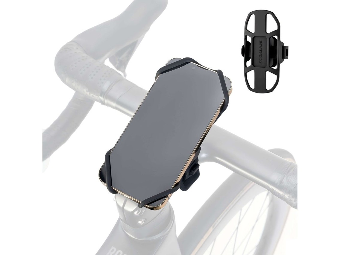 Suporte de celular com presilha de silicone Rockbros 250015001 - preto
