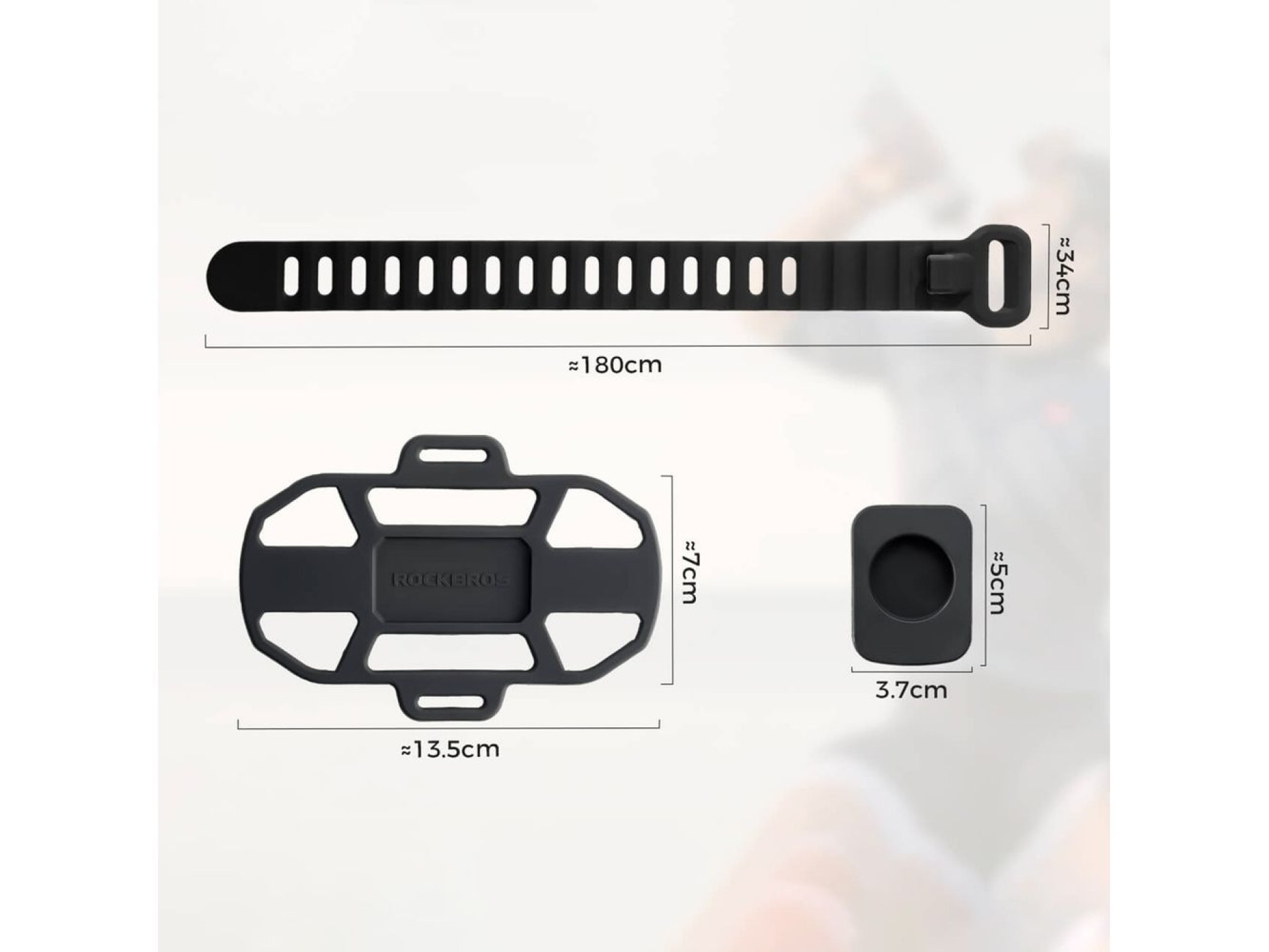Suporte de celular com presilha de silicone Rockbros 250015001 - preto