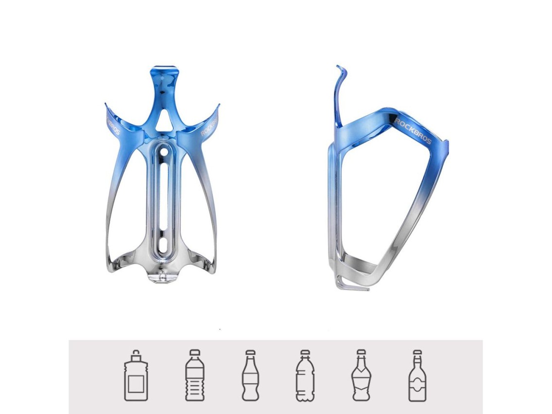Rockbros RKL02 Aluminum Bottle Cage - Blue and Silver