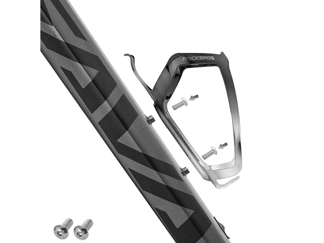 Rockbros RKL02 Aluminum Bottle Cage - Black and Silver