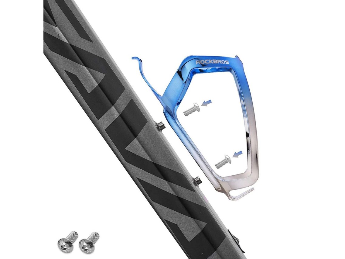 Rockbros RKL02 Aluminum Bottle Cage - Blue and Silver