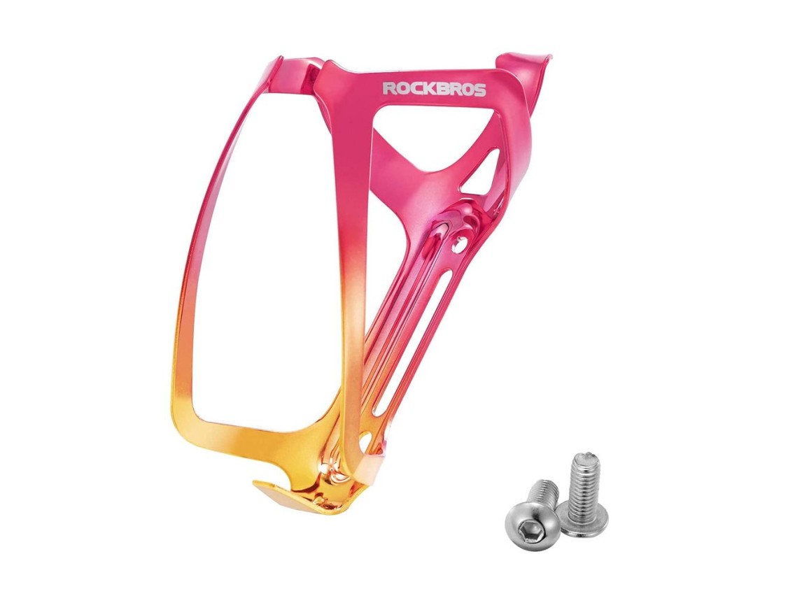 Portabotellas de aluminio Rockbros RKL02 - Rojo y dorado