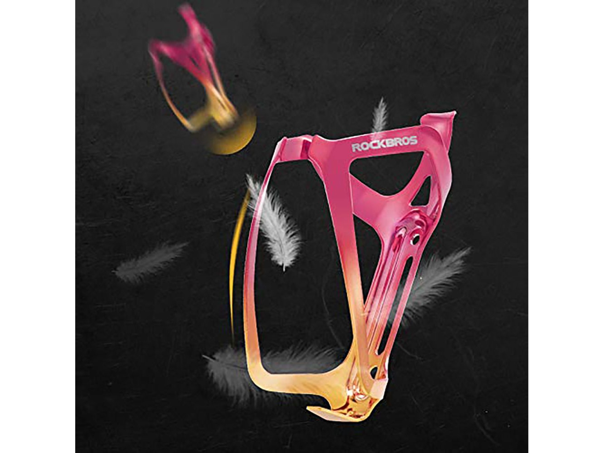 Suporte de garrafa de alumínio Rockbros RKL02 - Vermelho e dourado