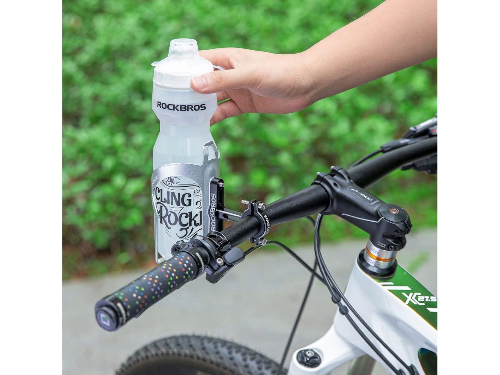 Rockbros KS-416 Adjustable Aluminum Bottle Cage Adapter - Black