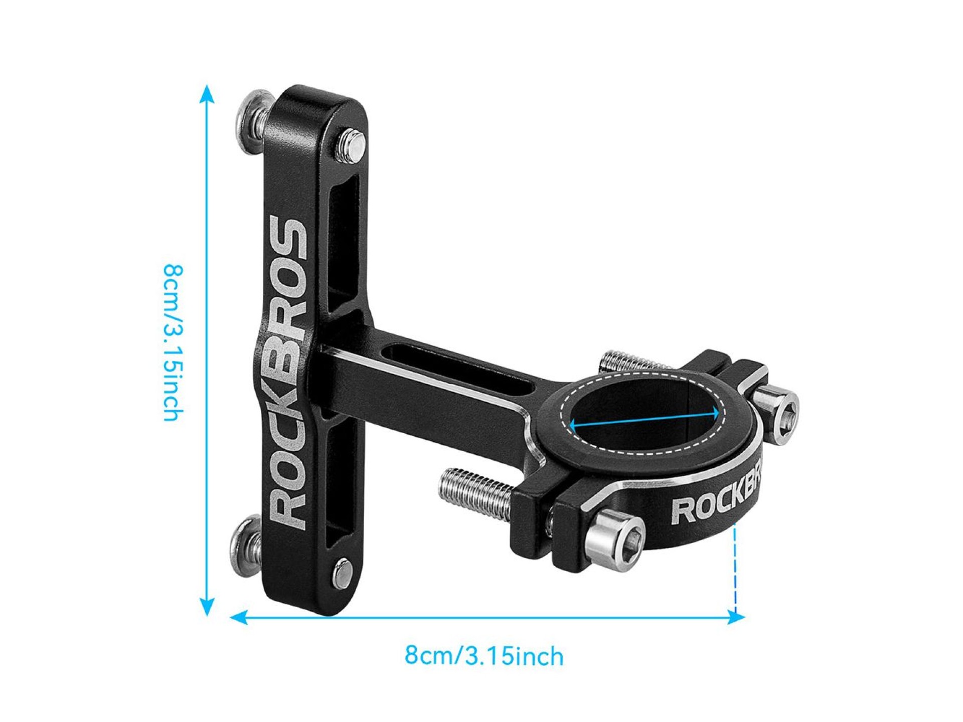 Rockbros KS-416 Adjustable Aluminum Bottle Cage Adapter - Black