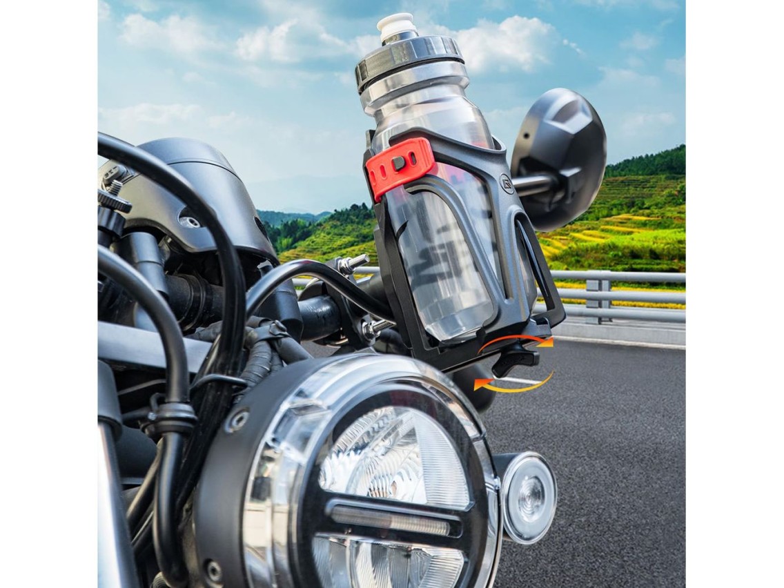 Rockbros 31210029 Motorcycle Bottle Holder - Black and Red