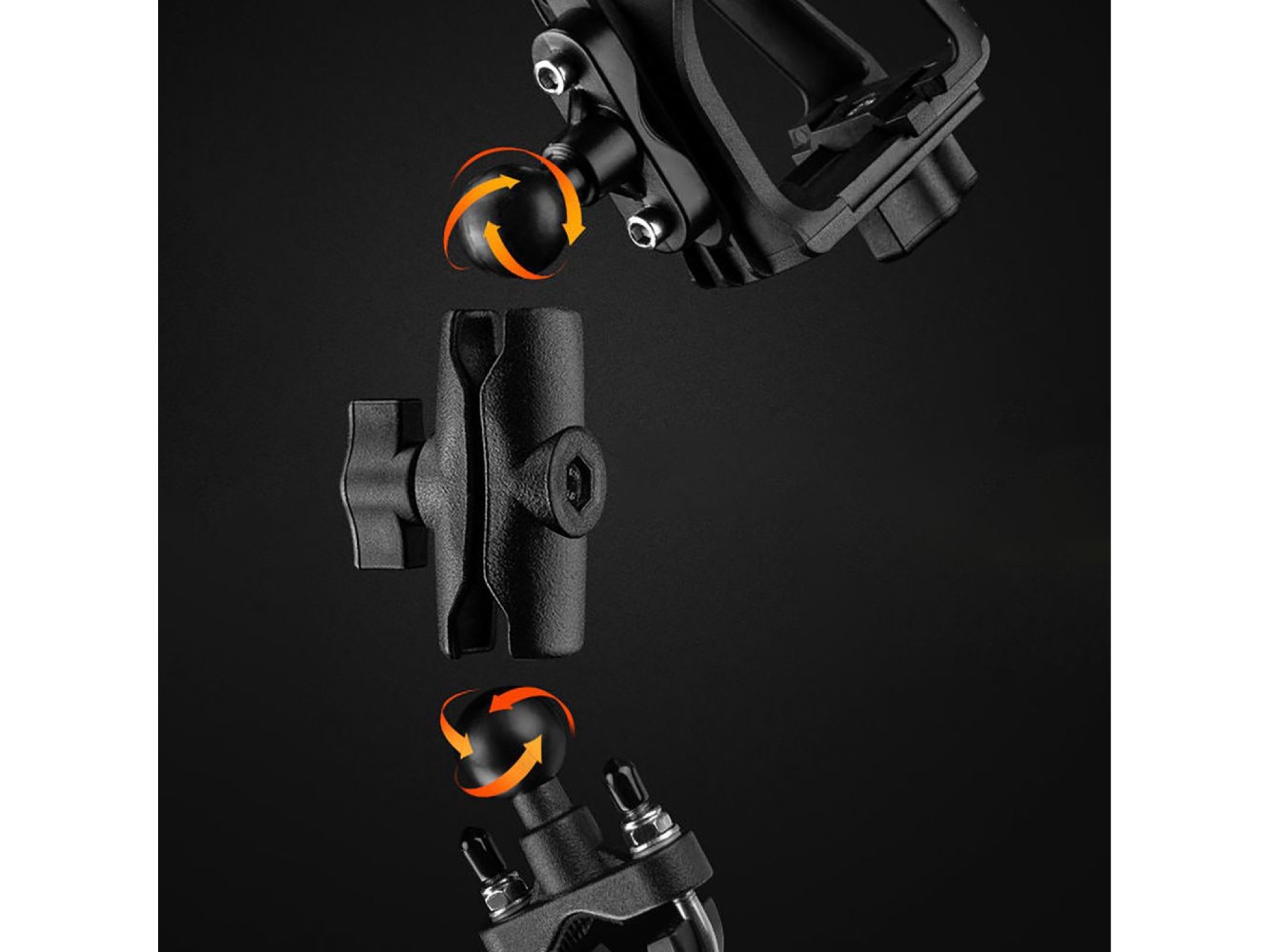 Portabotellas ajustable Rockbros 2-3D para bicicletas y motocicletas - Negro