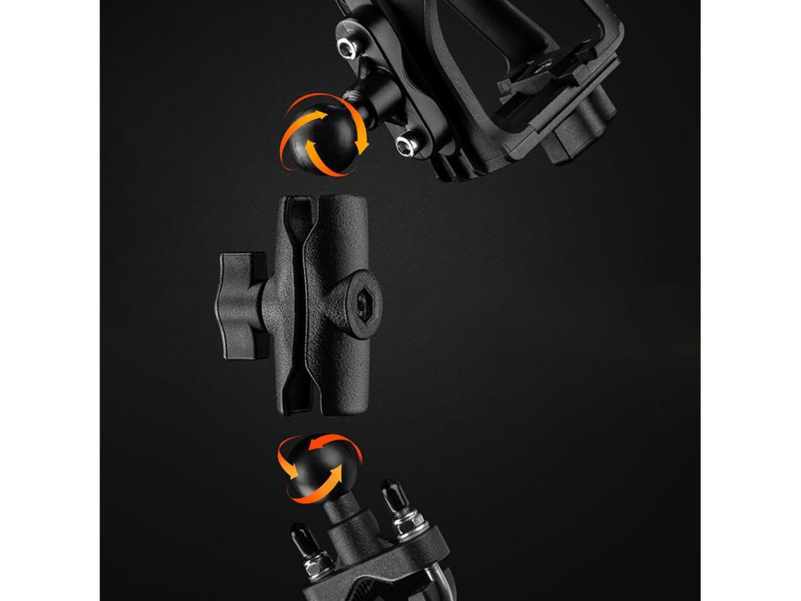 Portabotellas ajustable Rockbros 2-3D para bicicletas y motocicletas - Negro