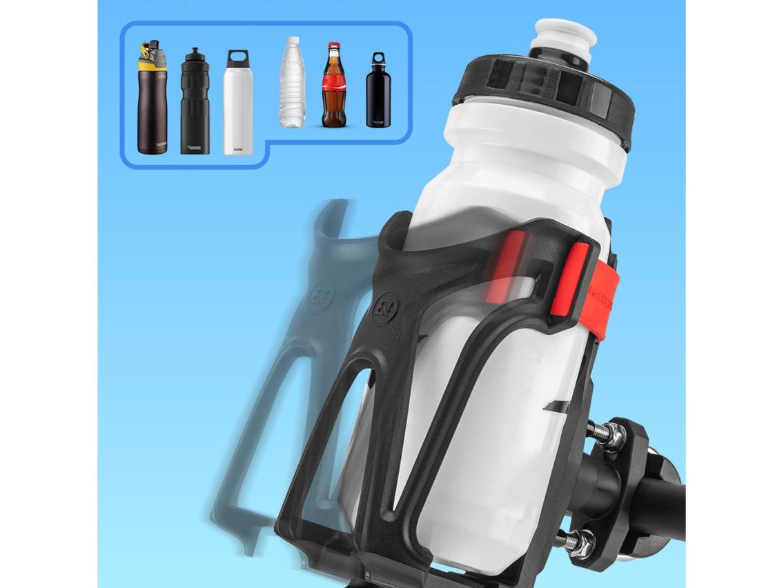 Rockbros 31210029 Motorcycle Bottle Holder - Black and Red