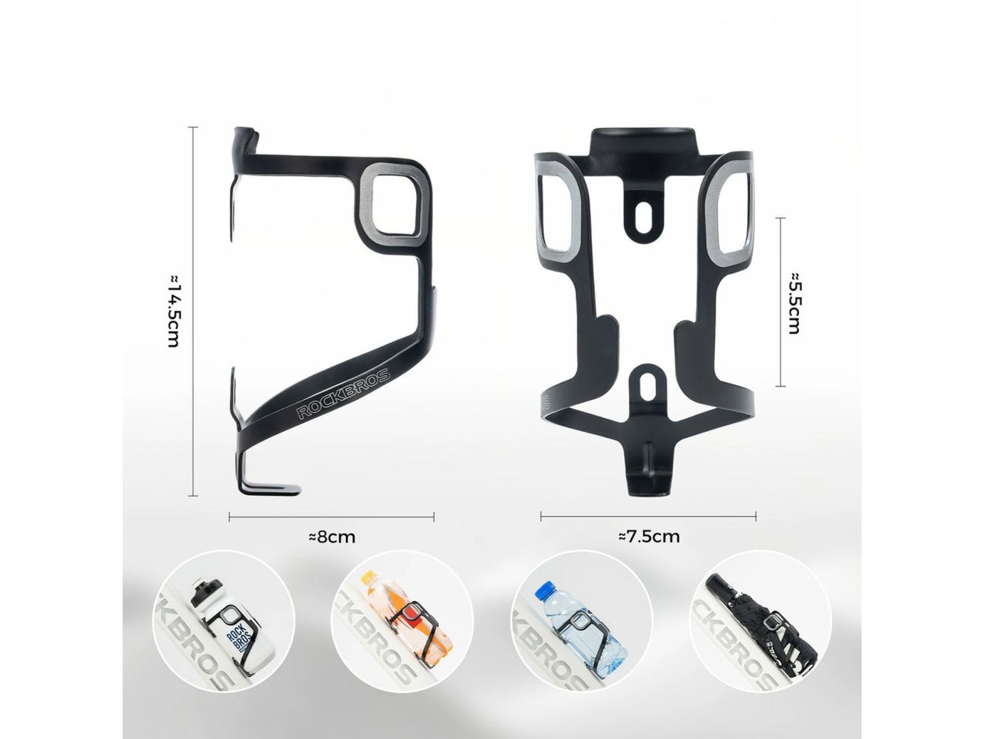 Rockbros BBC2504 Ultralight Aluminum Bottle Cage - Black