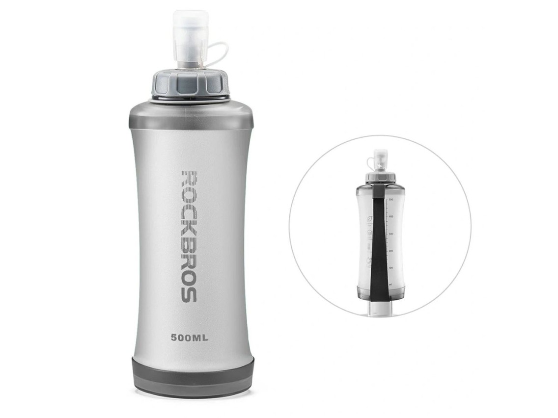 Botella de agua flexible Rockbros 350017001 de 500 ml - blanca