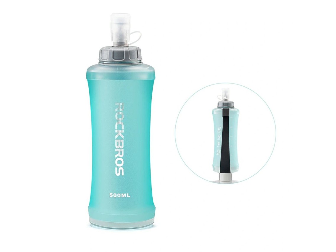 Rockbros 350017002 soft flask running water bottle 500 ml - light blue