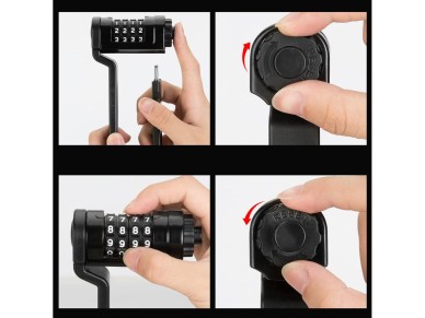 Rockbros LFCXR0085 Folding Bike Lock with Combination - Black