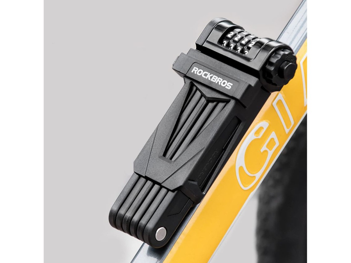 Cadeado dobr�vel para bicicleta Rockbros LFCXR0085 com combina��o - Preto