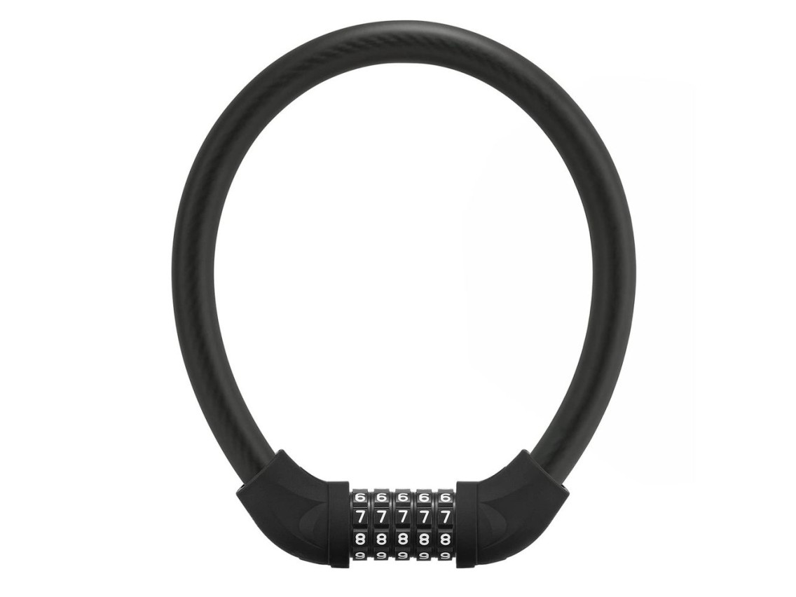 Rockbros RKS870-BK bicycle lock with code, steel cable, 85 cm - black