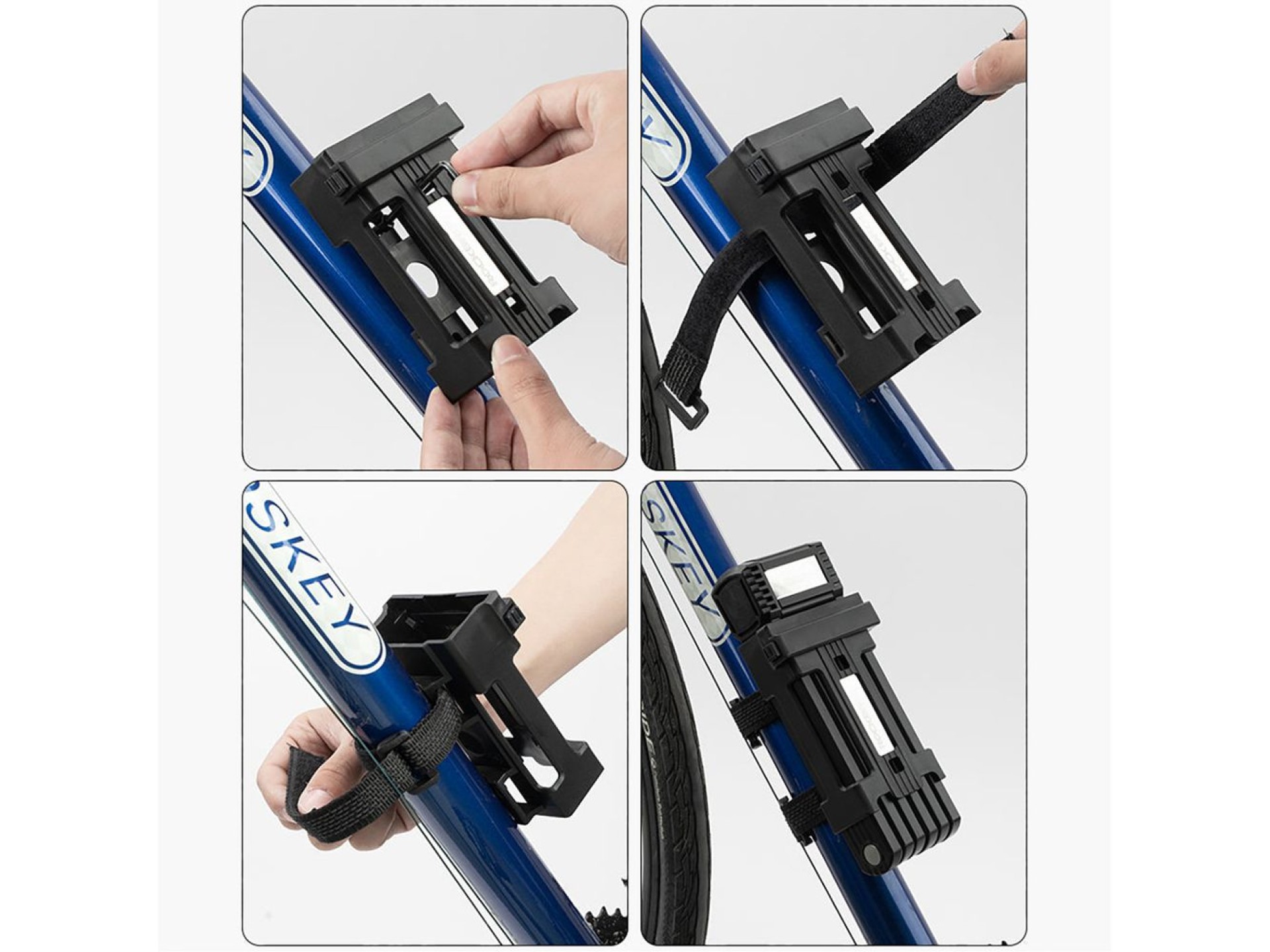 Cadeado dobrável para bicicleta Rockbros LKXR2006 com chave - Preto