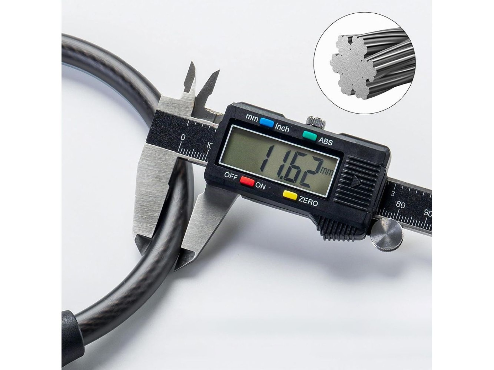 Rockbros 87639-4 bicycle lock with code and steel cable - black