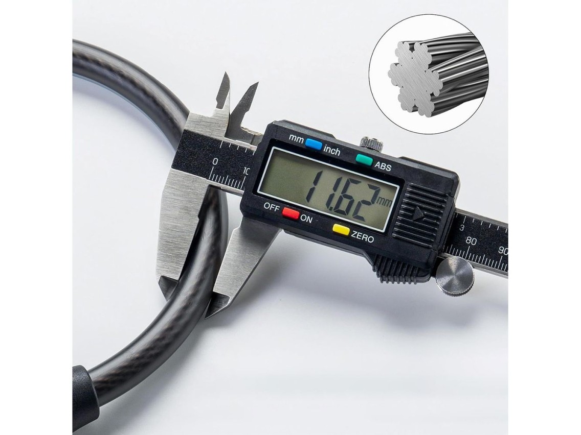 Rockbros 87639-4 bicycle lock with code and steel cable - black