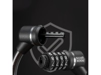 Rockbros 87639-4 bicycle lock with code and steel cable - black Rockbros 87639-4 bicycle lock with code and steel cable - black