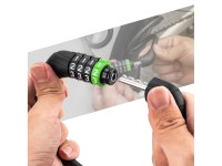 Rockbros 87632 bicycle lock with code, steel cable, 115 cm - black Rockbros 87632 bicycle lock with code, steel cable, 115 cm - black