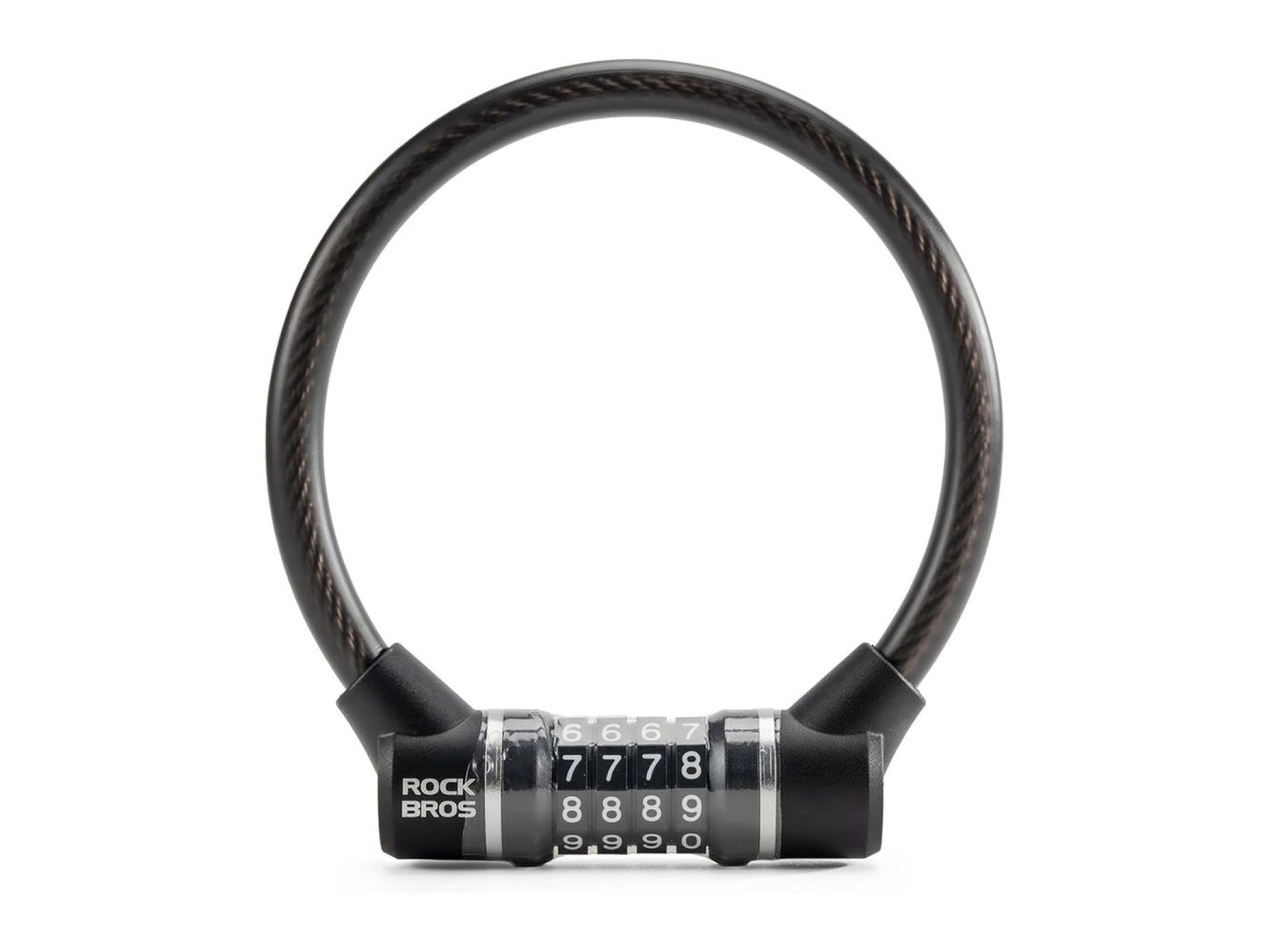 Rockbros 87639-4 bicycle lock with code and steel cable - black