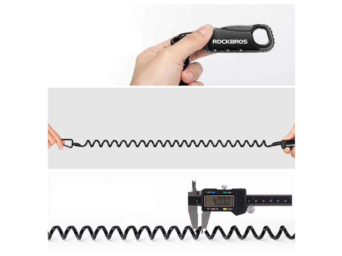 Cadeado de combinação para bicicleta Rockbros RBK6N - Preto