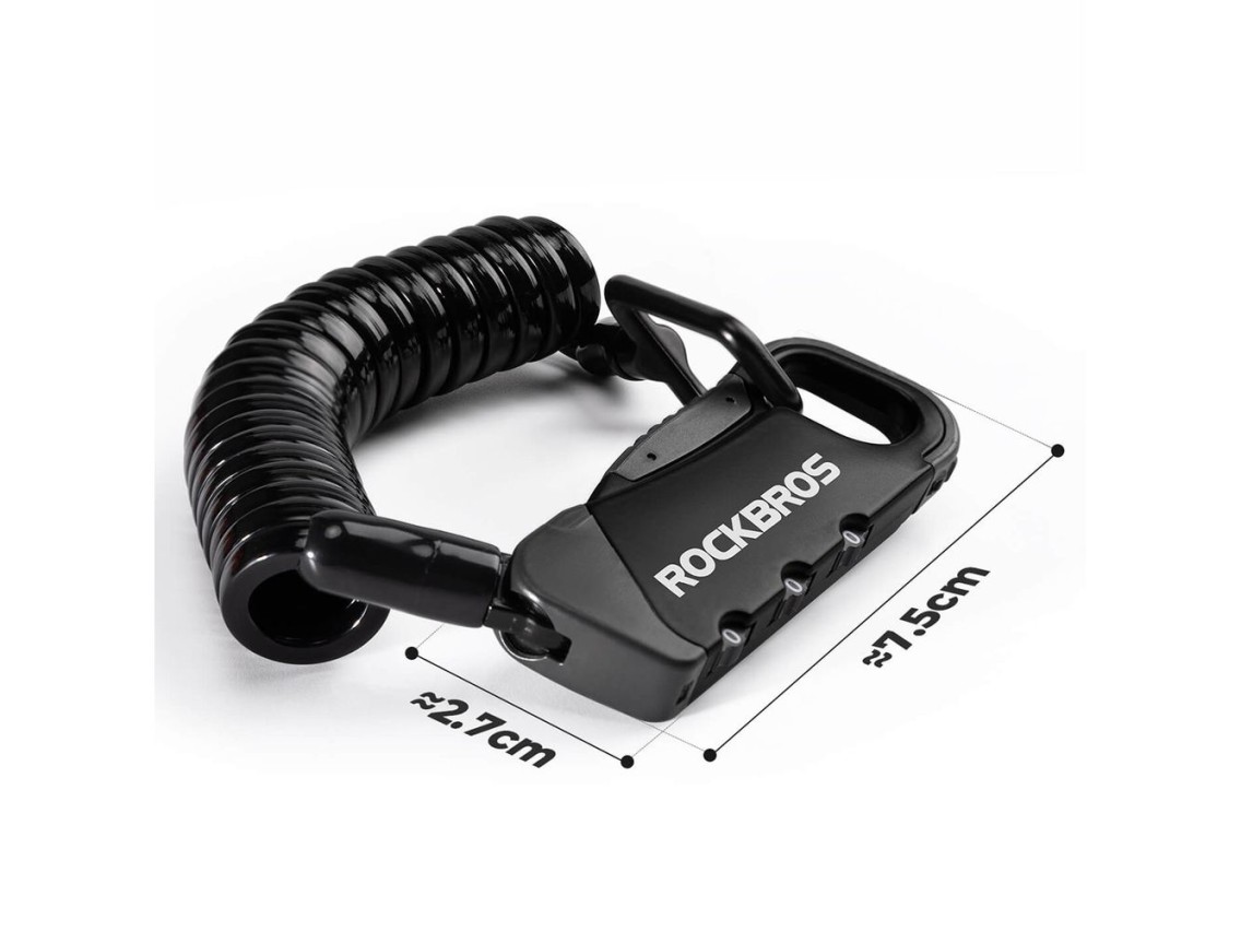 Cadeado de combinação para bicicleta Rockbros RBK6N - Preto