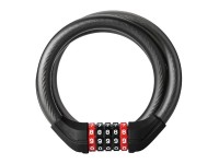 Cadeado para bicicleta Rockbros RKS531 com código de 5 dígitos, cabo de aço de 120 cm com iluminação Cadeado para bicicleta Rockbros RKS531 com código de 5 dígitos, cabo de aço de 120 cm com iluminação