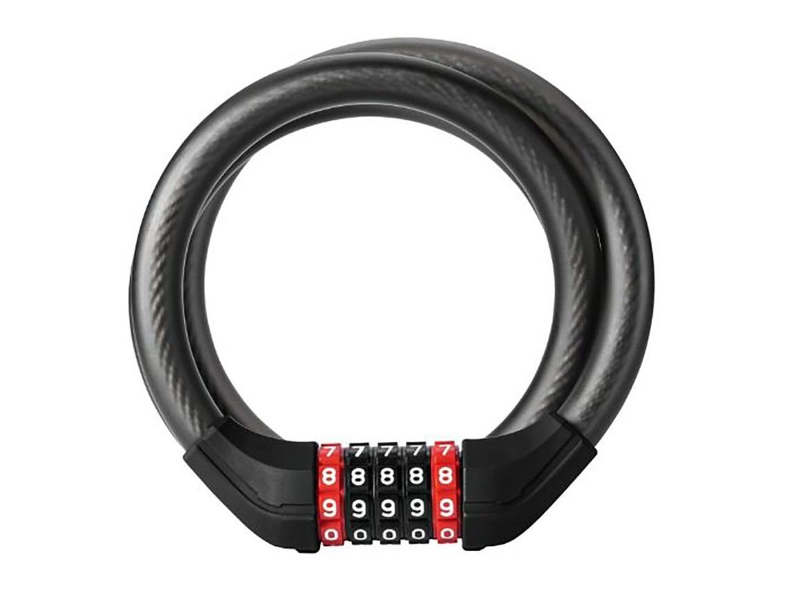 Cadeado para bicicleta Rockbros RKS531 com código de 5 dígitos, cabo de aço de 120 cm com iluminação
