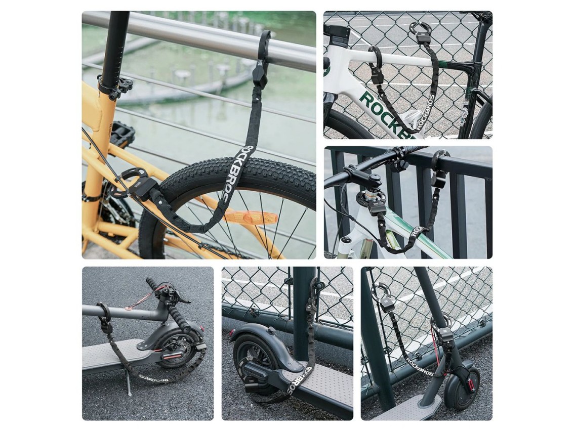 Rockbros 85922 Chain Lock for Scooters and Bikes - Black