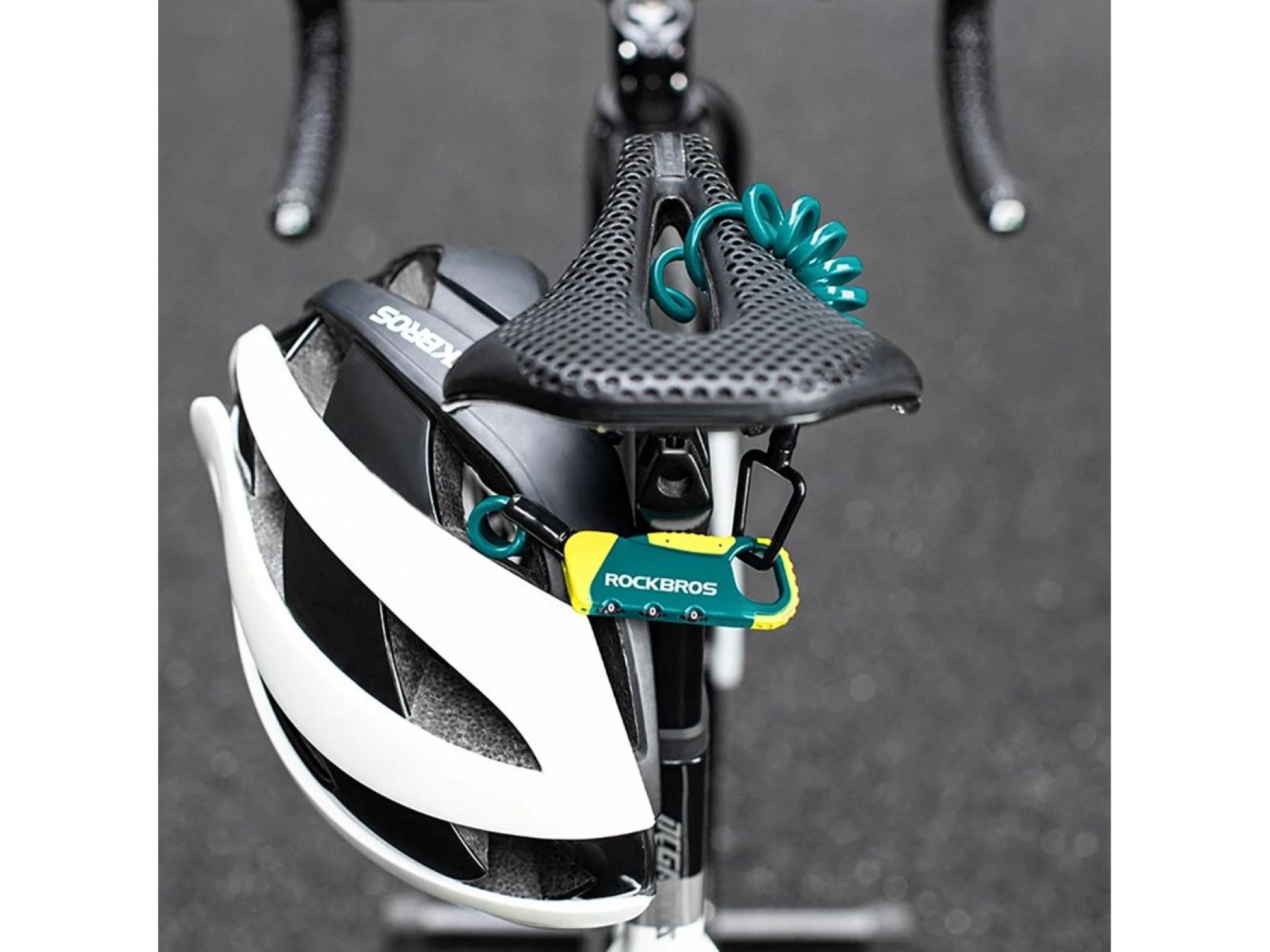Cadeado de combinação para bicicleta Rockbros RBK6N - Turquesa