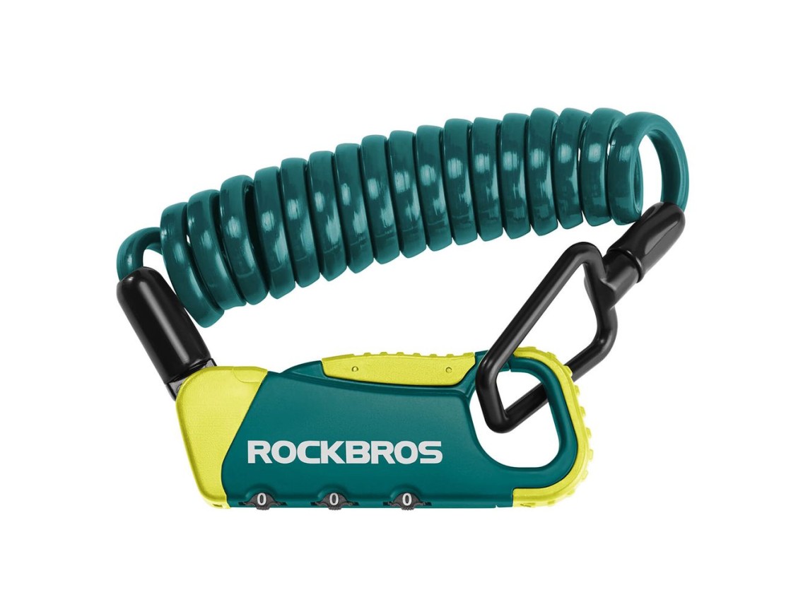 Cadeado de combinação para bicicleta Rockbros RBK6N - Turquesa