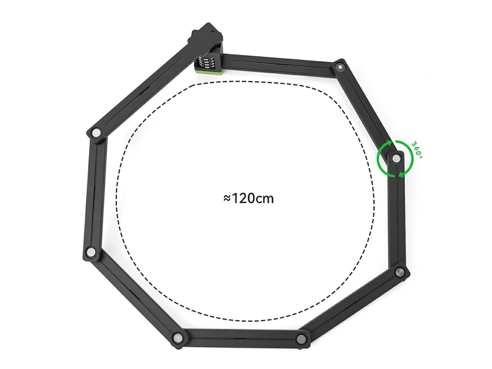 Rockbros 829 Folding Code Bike Lock - Black